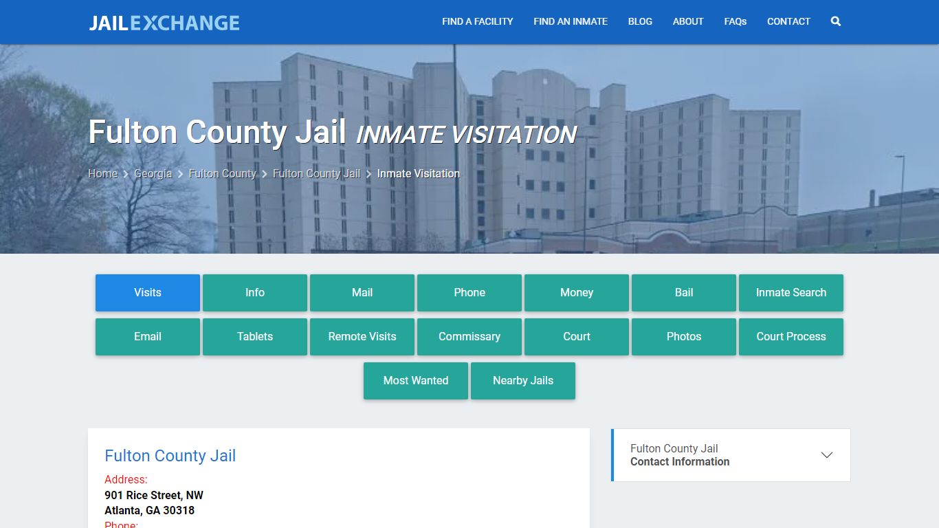Inmate Visitation - Fulton County Jail, GA - Jail Exchange