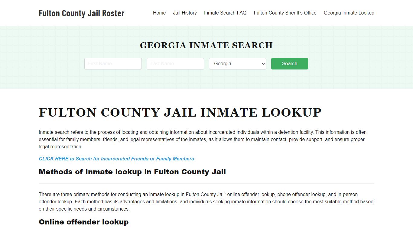 Fulton Jail Roster Lookup, GA, Inmate Search - FULTON COUNTY JAIL